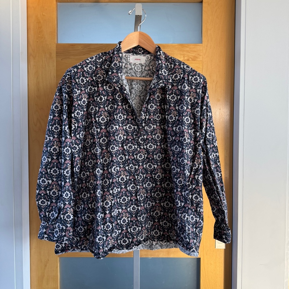 XiRENA women’s Navy Patterned Shirt Jacket